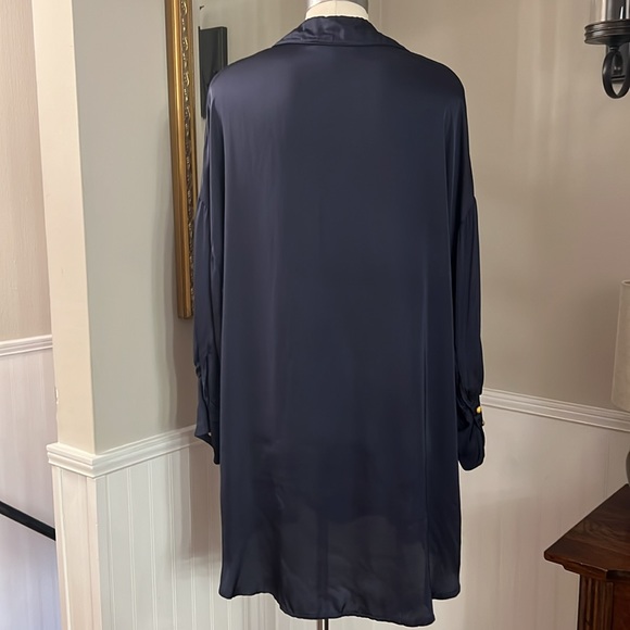 Sofia navy three-quarter length sleeve mini dress - Picture 5 of 8